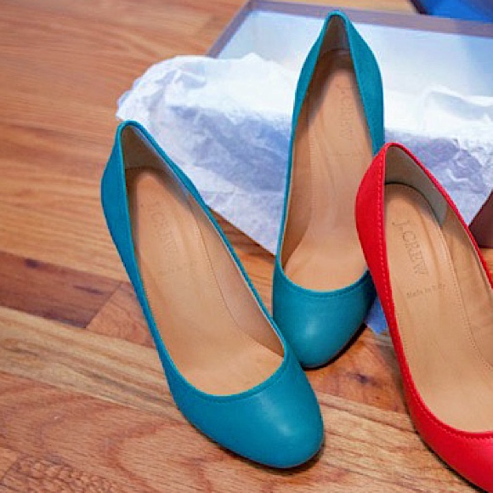 J.Crew Mona Sly Blue Pumps Heel sz.7.5